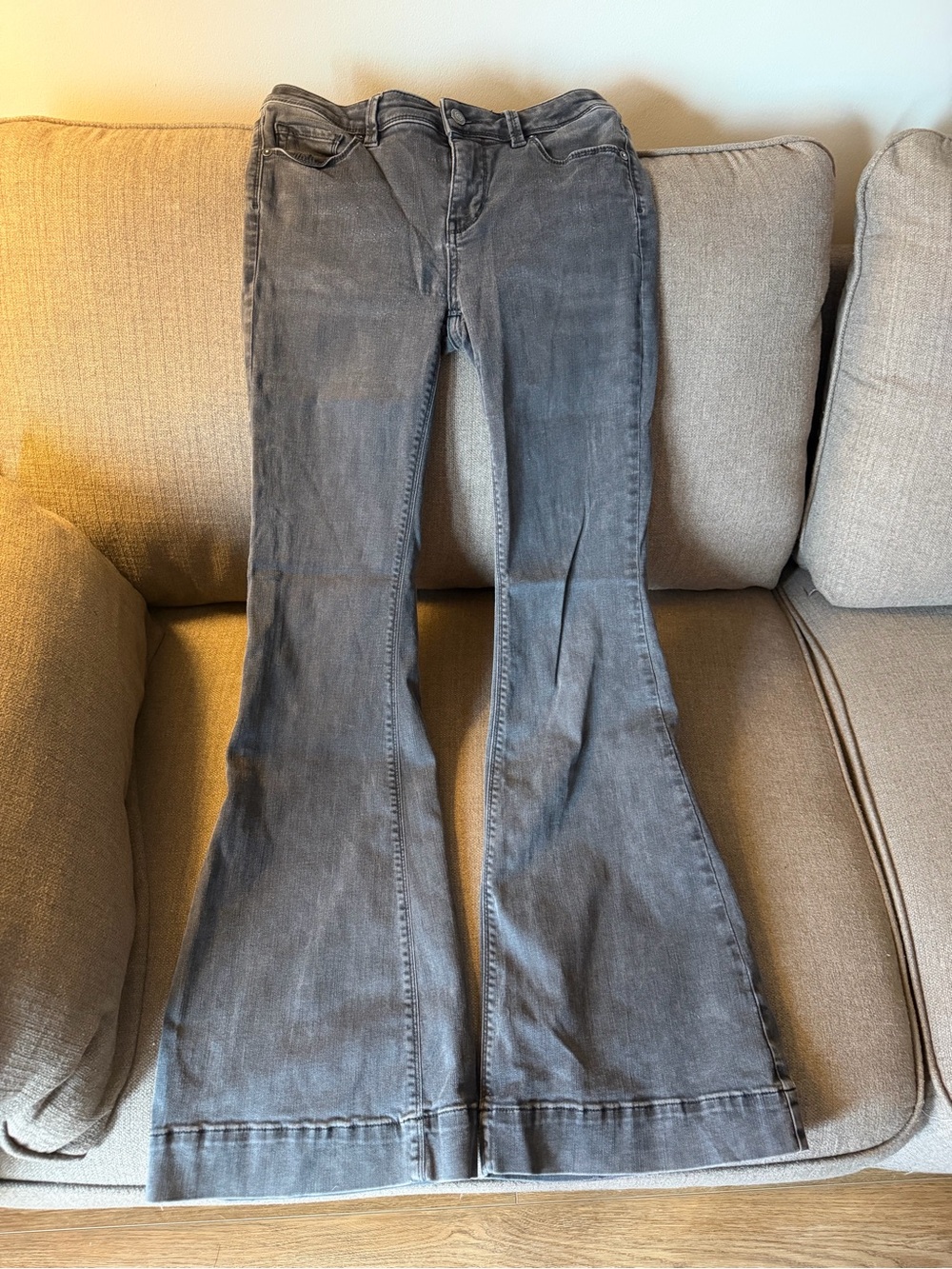 We The Free Gray Flare Jeans - Vintage-Inspired Bell Bottoms
